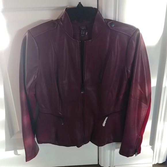 G.I.L.I. Jackets & Blazers - Genuine Leather GILI maroon women jacket. Brand new!